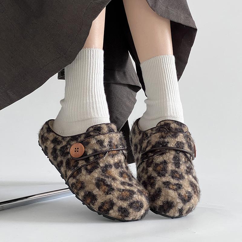 New Fleece Warm One-foot Thick-soled Retro Cotton Shoes