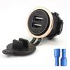 Waterproof DC 2.A Motorcycle Boat Car Dual USB Charger LED Power Adapter For Mobile Phone Tablet