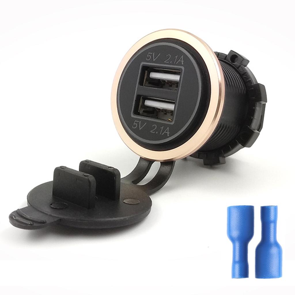 Waterproof DC 2.A Motorcycle Boat Car Dual USB Charger LED Power Adapter For Mobile Phone Tablet