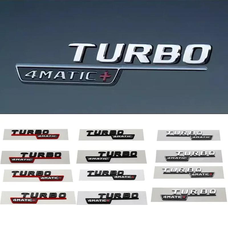 TURBO 4MATIC Plus Car Emblem Side Fender Badge Sticker Logo For Mercedes Benz AMG X247 C117 W117 GLE53 GLA45 A45 A35 CLA35 CLA45 qq1
