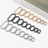 2 Pcs/Set Oval Rings Buckle Spring Oval Rings Spring Keyring Buckles Metal Oval Rings for Bag Purses Belts Keychain