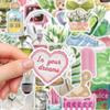 50PCS Clean Girl Stickers DIY Decoration Notebook Water Cup Skateboarding Mobile Phone Case Kawaii Vinyl Waterproof Decals Toys