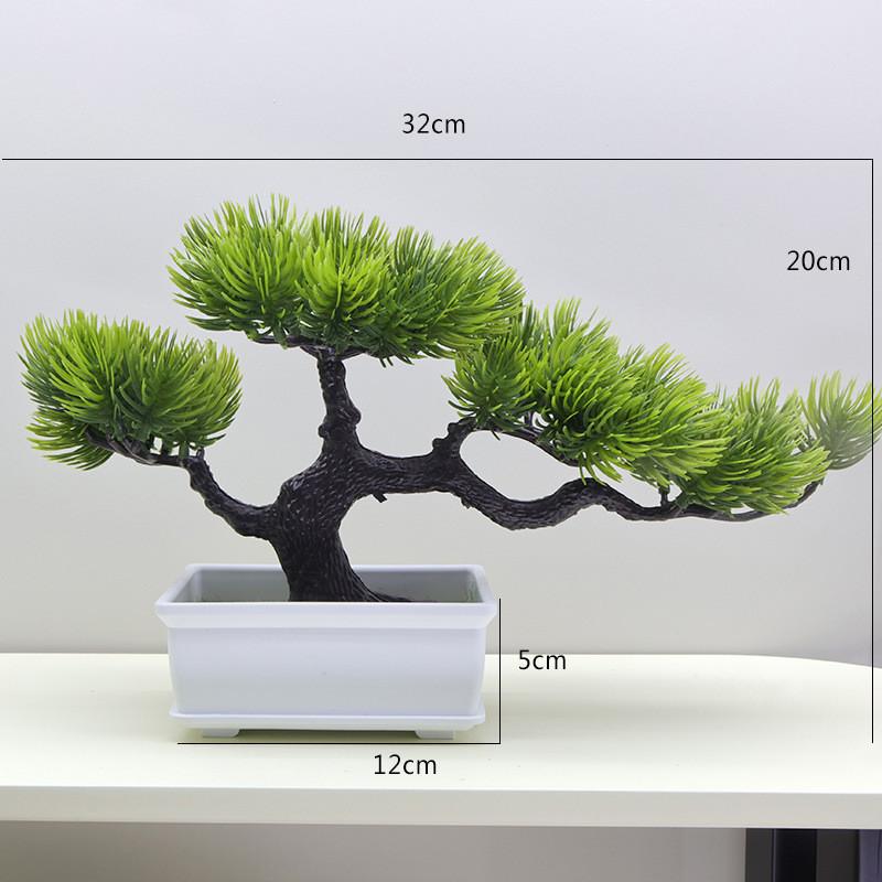 Faux Pine Bonsai Tree Indoor Decoration Plastic Green Plant For Living Space