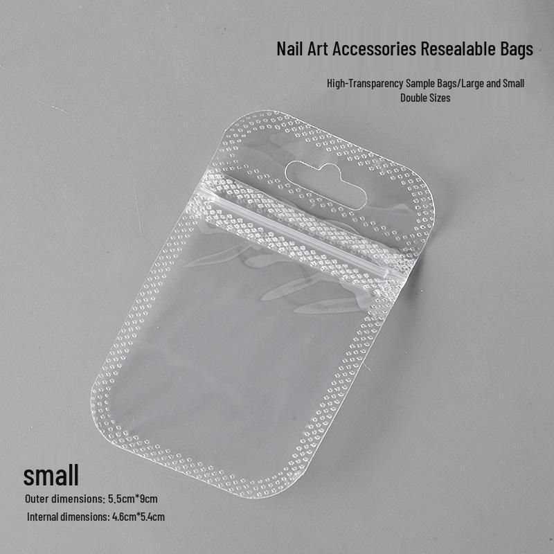 Clear Jewelry Choker Plastic Bag with Pinch-Seal for Small Accessories and Nail Art Supplies