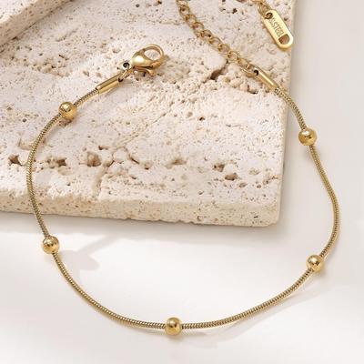 Pulsera Exquisita de Acero Inoxidable para Mujer en Oro de 18 Quilates - Joyería de Alta Gama, Moderna, que no se decolora