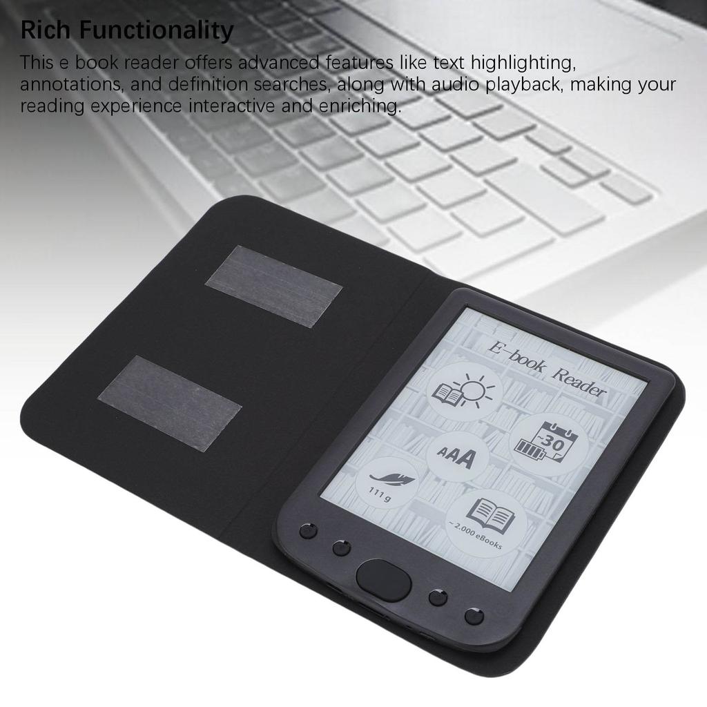 E Reader Eye Friendly 6 Inch 800x600 Touch Screen E Book Reader with Protective Case 2500mAh Battery Support Up To 32G
