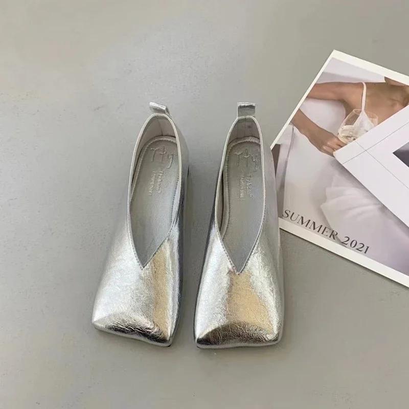 Весна Осень Комфорт Лоферы Туфли Квадратный носок Низкий каблук Прогулочная повседневная обувь Неглубокая обувь Модные ретро туфли Мэри Джейн 35 4693₽