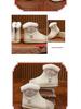 2025 Winter Chinese Hanfu Leather Snow Boots for Girls - Handmade Embroidered Cotton Children's Shoes for New Year's Day