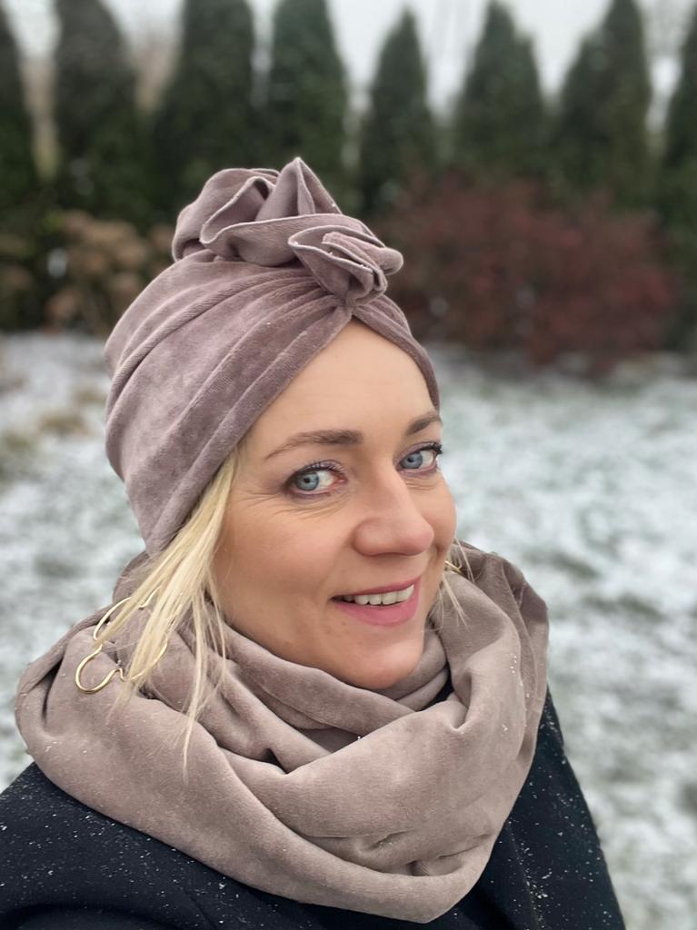 Luba Velvet Turban 26 Crinkled Shawl Without Pattern Even After Chemotherapy