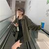 Korean Green Workwear Windbreaker: Women's Retro Petite Spring-Autumn Casual Short Loose Jacket