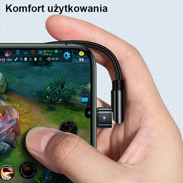 Usams Kabel Pleciony Obrotowy U60 2Alightning Czarny/Black 1M Sj476Usb01 (Us-Sj476)