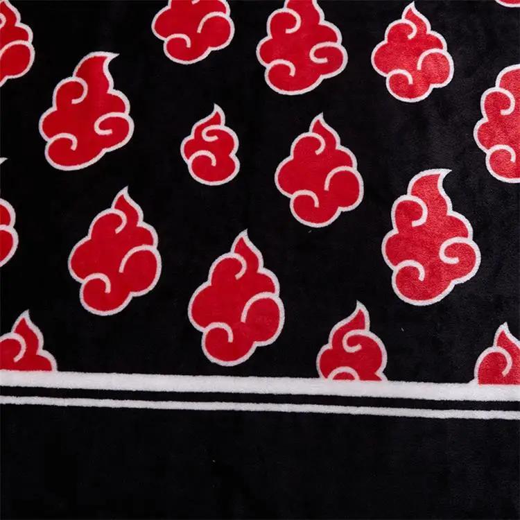 New Anime Red Cloud Naruto Shippuden Akatsuki Soft Warm Flannel Blanket 165x200cm Fleece Plush Throw Kids Boys Bed Dropship