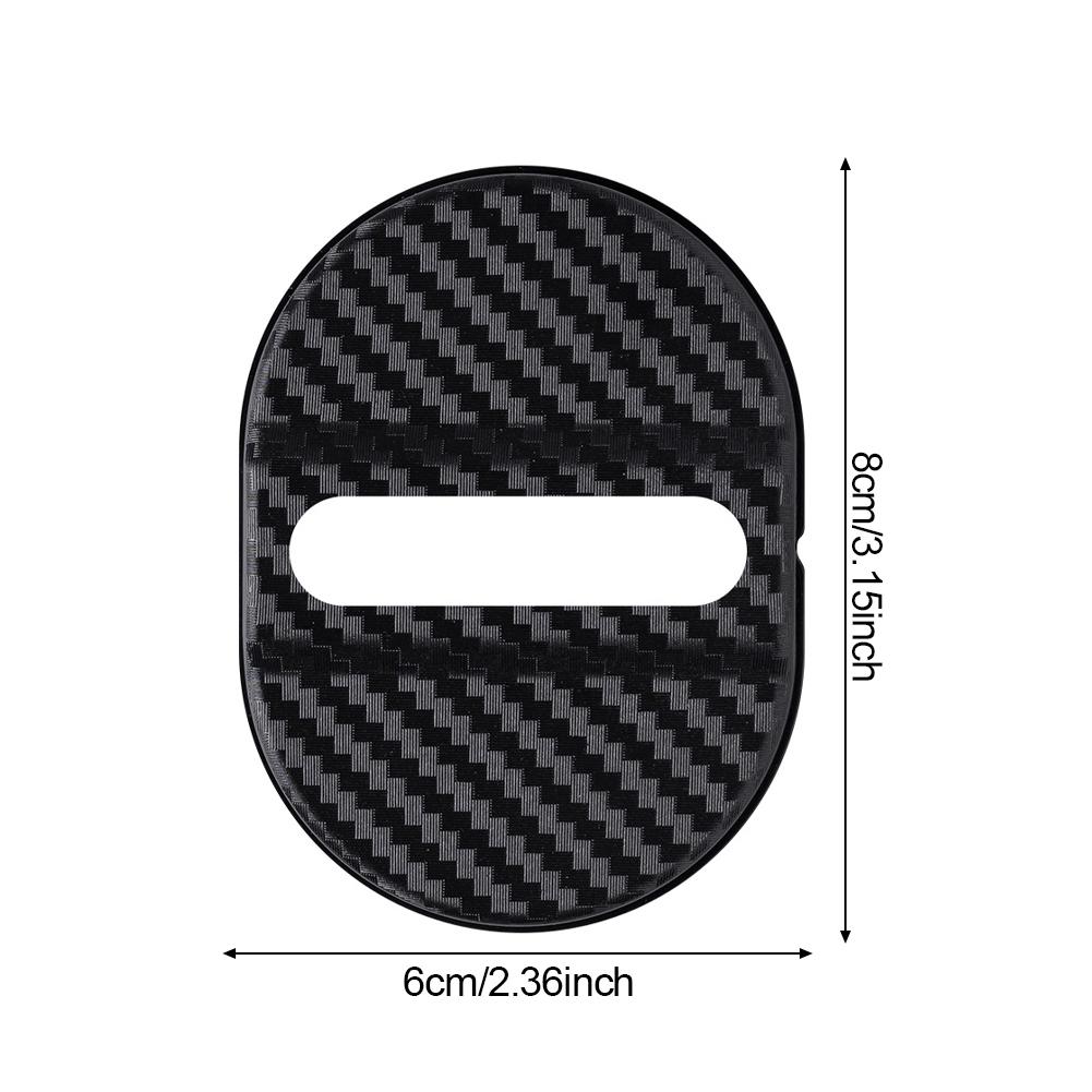 4Pcs/Set Carbon Fiber Pattern Car Door Lock Protective Cover Cushion Anti Rust Sleeve Plastic for Car Door Lock Car Accessories
