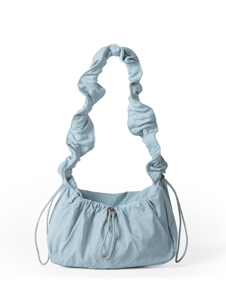 

Korean Style Design with Retro Temperament, Fairy Pleated Underarm Bag, Women s Spring New Fashion, Simple Small Square Bag світло-синій колір