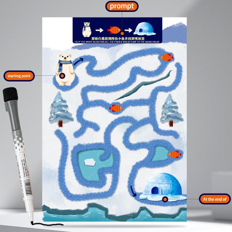 Puzzle Maze Book For Focus Training Paper Toy Logic Brain Games For Kids And Adults