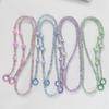 Crossbody Long  Beaded Mobile Phone Hanging Chain Phone Case Lanyard Anti-Loss Rope With Clip Bag Pendants For Iphone