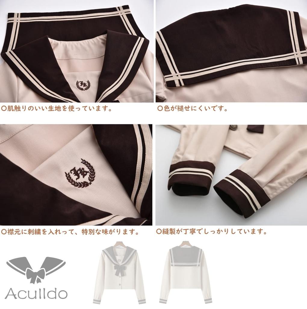 Aculldo Sailor Long School High School High School Two School Cultural Authentic Uniform Uniform, Sleeves, Girls' Uniform, Uniform, Girl, Student,