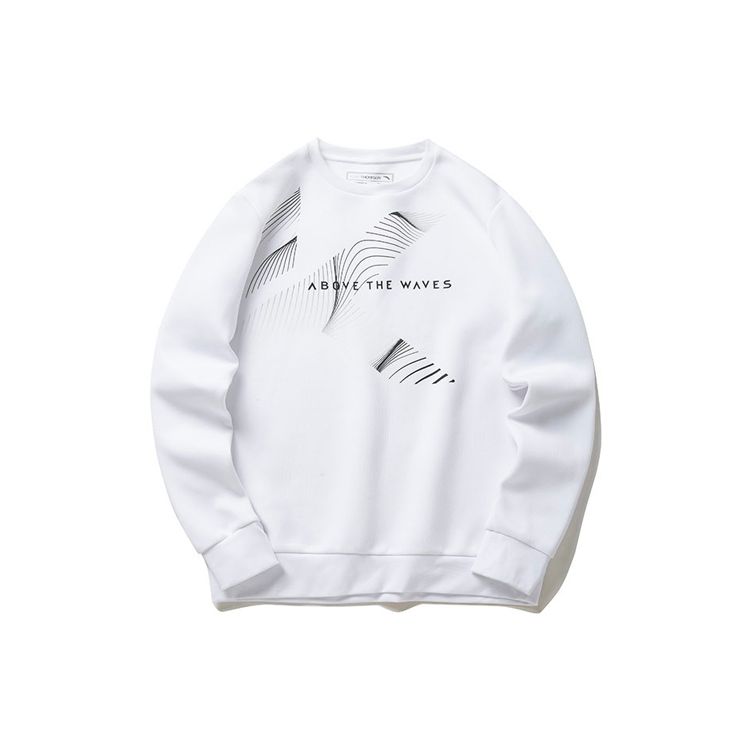 Anta Thompson KT Basketball Series Letter Print Sports Crew Neck Sweatshirt Men sweatshirt White 152211716-1