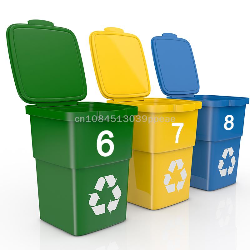 {QTG333} 1 Pc Self-Adhesive Trash Can Labels Wheelie Bin Number Sticker Durable Outdoor Label Garage Trash Can Numeber Stickers