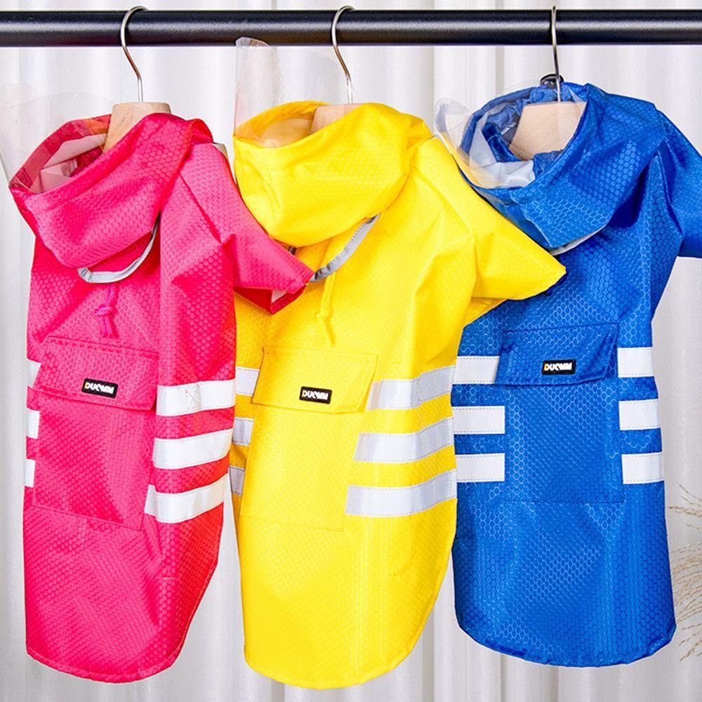 Adjustable Pet Rain Jacket Waterproof Windproof Dog Rain Poncho Pet Hooded Raincoat  Summer