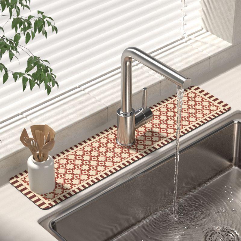 Wasserabsorbierende Matte für Wasserhähne, Küchenspülen, Waschbecken, Abtropfmatten, Spritzschutzmatten für Badezimmerarbeitsplatten