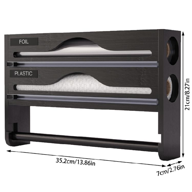 Easy Install and Wood Plastic Wrap Cutter and Organizers for Quick Cutting Action and Simple Cleaning in Any Kitchen