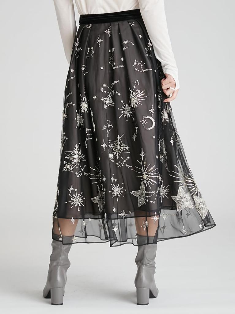 For Starry Tulle Skirt CWFS261004BLK36 [YUMIKATSURA CELFORD]