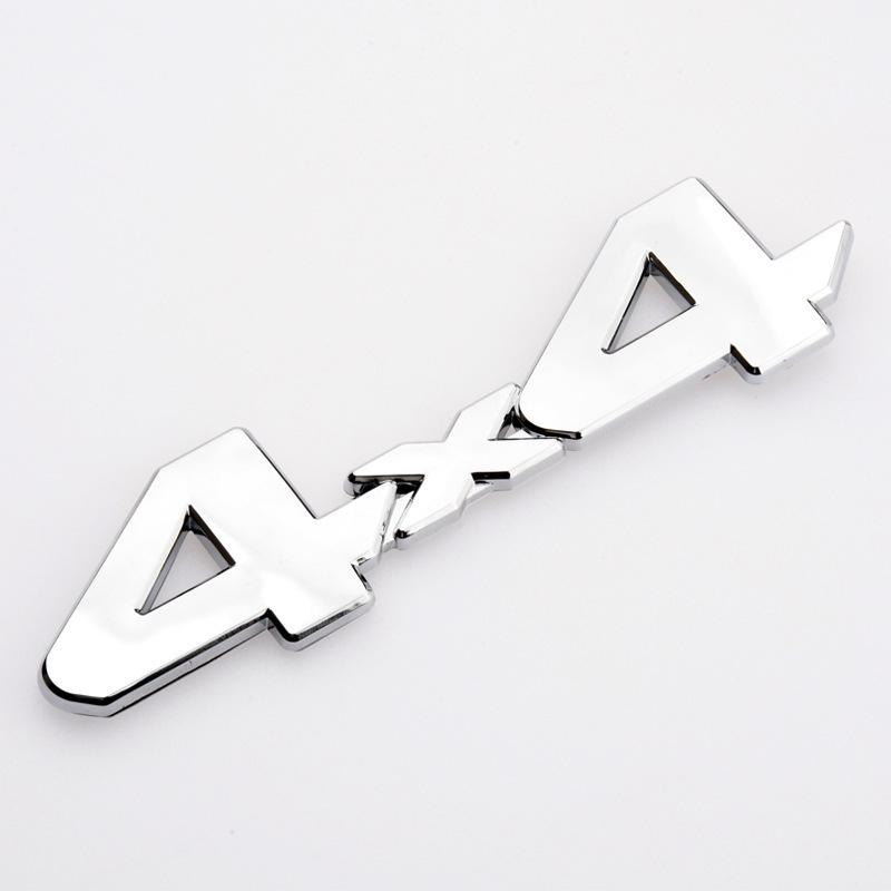 3D Metallbuchstaben 4x4 Emblem Schwarz Silber Rote Buchstaben Logo Auto Heckklappenaufkleber 4X4 Abzeichen Zubehör