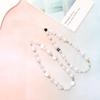 Handmade Beaded Letter Decoration Short Mobile Phone Strap with Irregular Pearl Phone Chain
