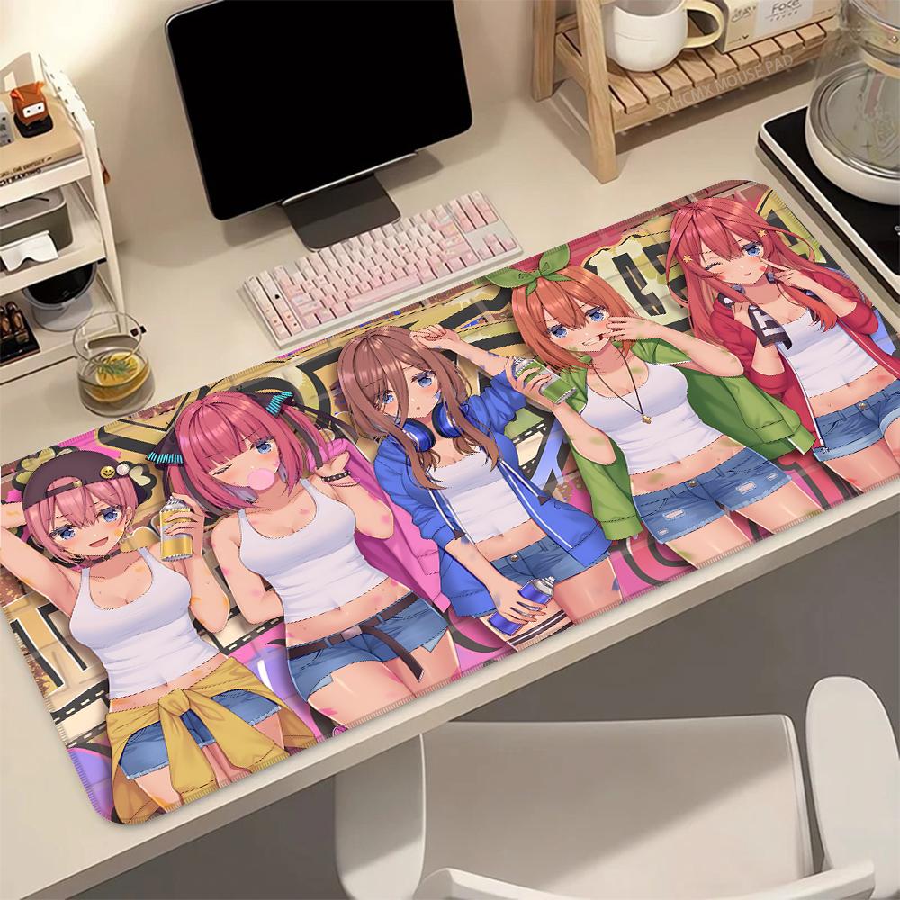 The Quintessential Quintuplets Anime Mouse Pad Gaming Desk Mat NonSlip Rubber Lock Edge Keyboard Pad Laptop Gamer Accessories
