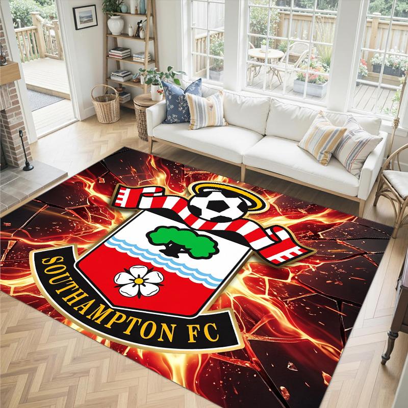 Southampton Football Design Crystal Velvet Carpet Cozy Non?Slip Printed Rug For Bedroom Living Room Entrance