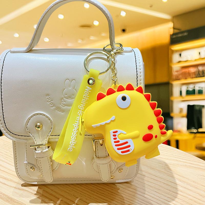 Japanese Cartoon Bared Teeth Dinosaur Change Bag Silicone Bag Portable Oblique Span Shoulder Bag Girls Change Bag