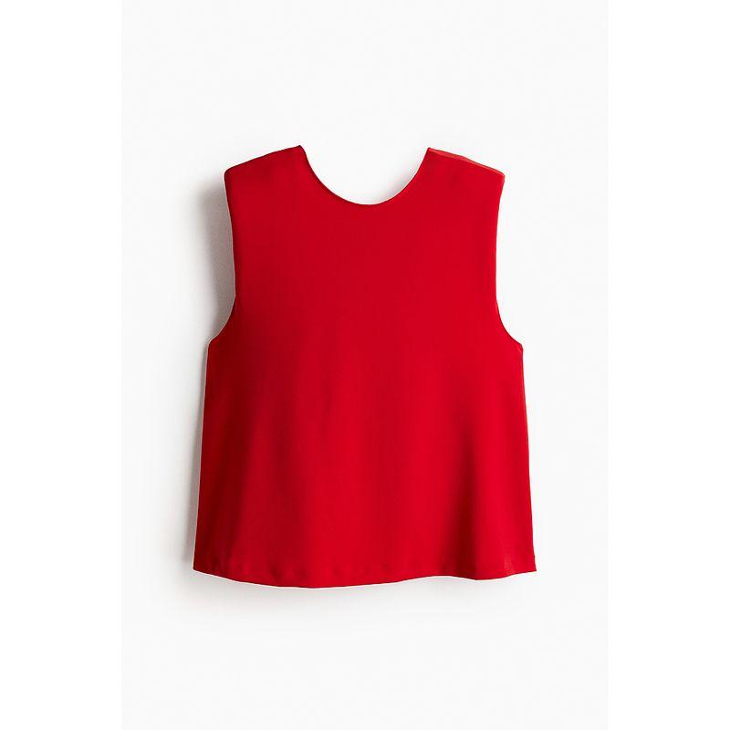 

HM Женская одежда Красный жилет на бретелях Летний Тяжелый круглый вырез Драпировка Удобный жилет 1259302 Red 155/80(XS)