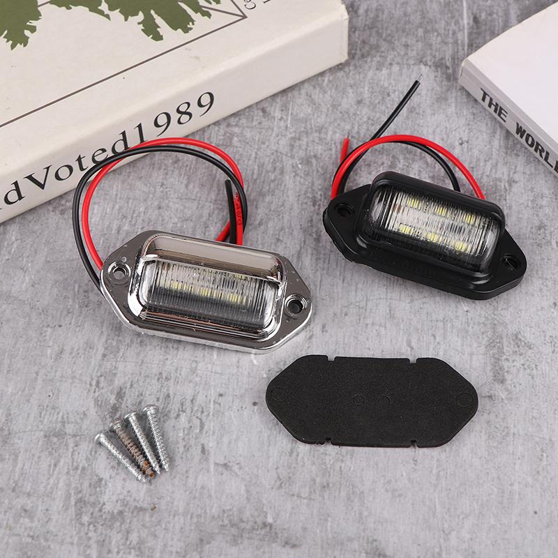 2Pcs 6Led Truck License Plate Light Car Truck Bus Trailer Tail Lamp Side Bulb 12-24V Motorcycle Signal Light Car Accessories
