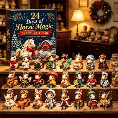 Set di Ciondoli per Albero di Natale 2026 Calendario dell'Avvento, Ornamento Acrilico 2D a 24 Giorni con Figure di Animali del Calendario, Decorazione da Appendere, Regalo per le Feste per Bambini