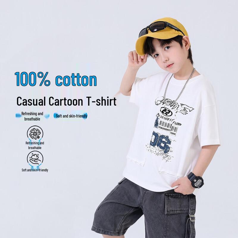 Boys  Summer Cotton Short Sleeve T-Shirt 120