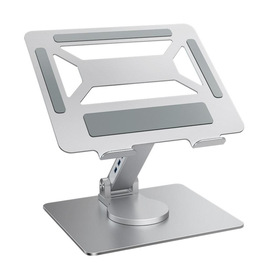 Laptop Stand with Docking Station Adjustable Riser Rotating Base Swivel Notebook