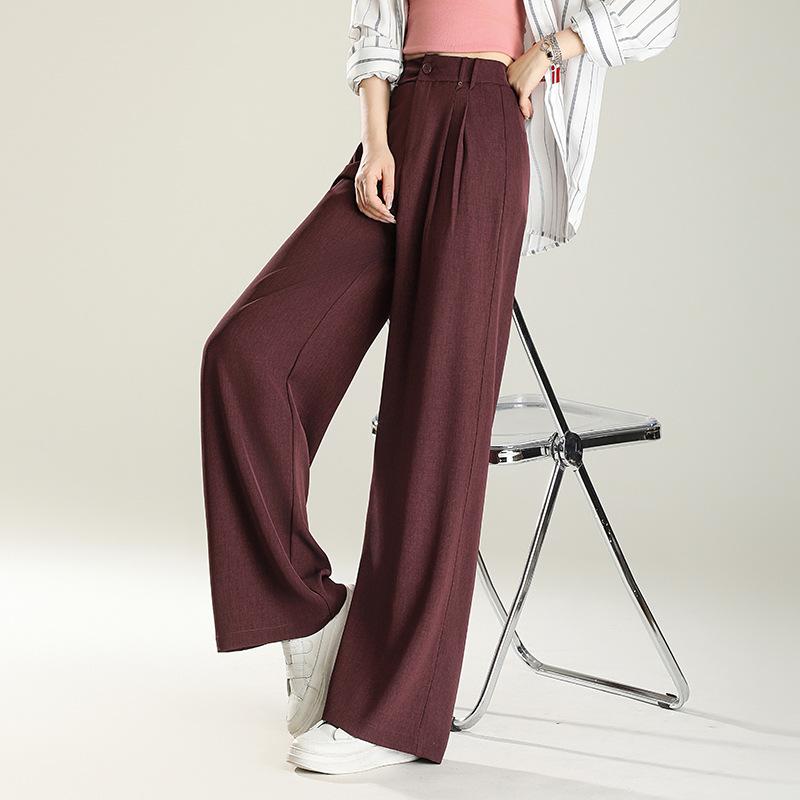 

Женские брюки от серого костюма, весенние новинки, с высокой талией, тонкие, свободные, прямые, повседневные, универсальные, широкие брюки 31