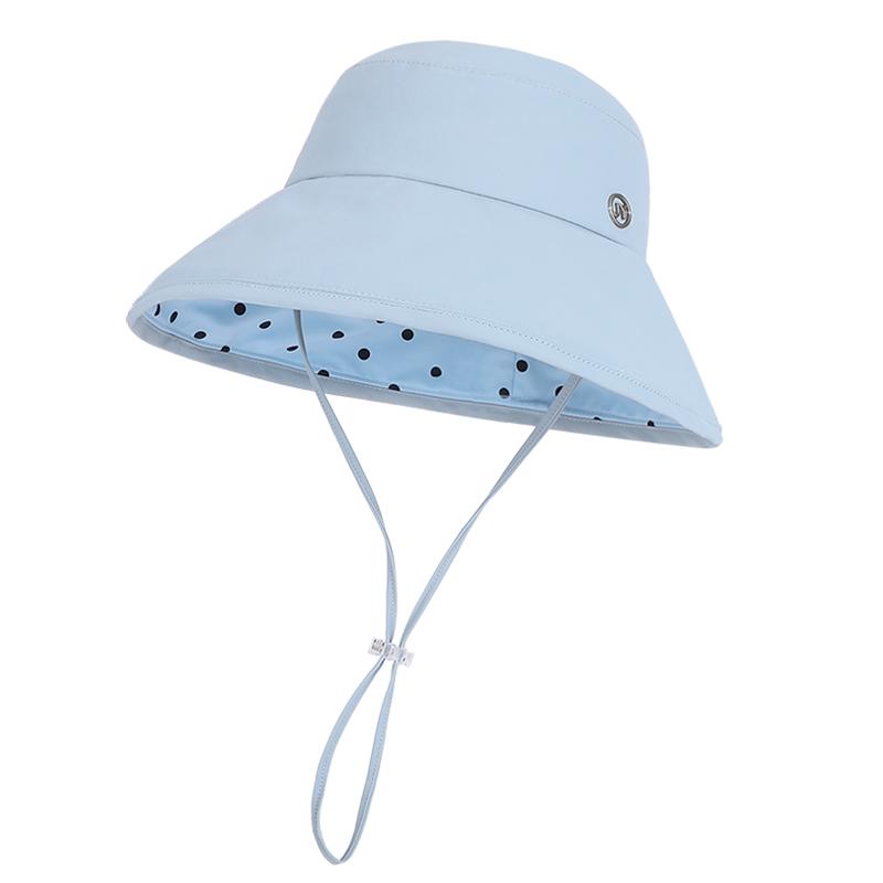 Japanese style polka dot large eave fisherman hat, spring and summer outdoor travel sun hat, women's casual sun hat