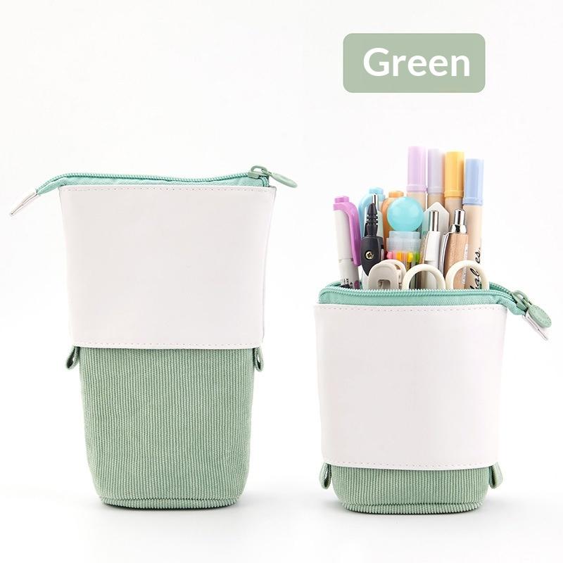 Retractable Pencil Case Kawaii Diy Printed Pen Case Large Capacity Pen Holder Stationery Storage Pencil Bag