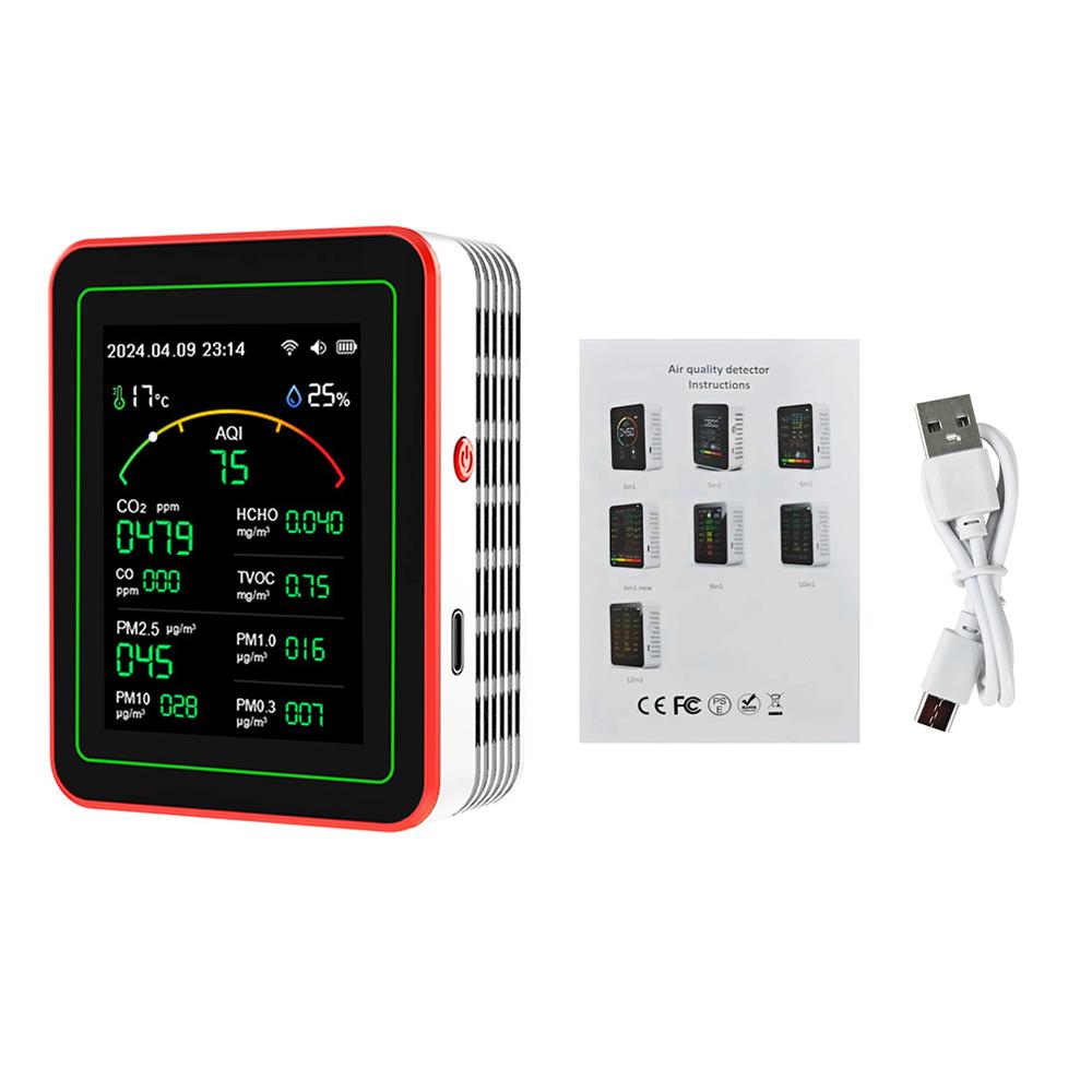 Tuya WiFi 15-in-1 Air Quality Monitor Carbon Dioxide Monitor Formaldehyde Detector Temperature and Humidity Monitor
