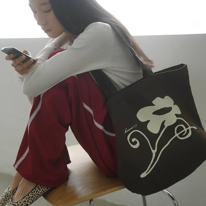Wildflower Print Canvas Bag_Brown