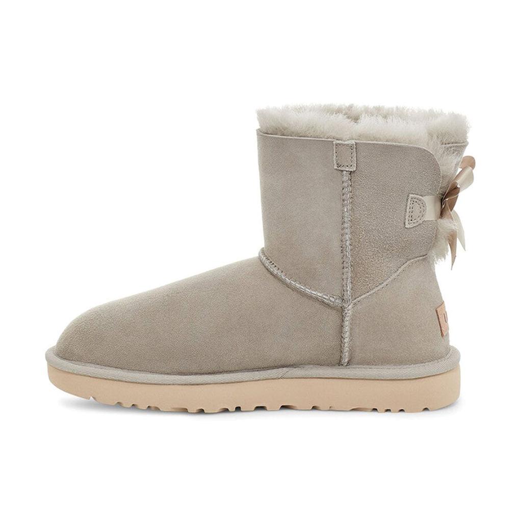 UGG Bailey Bow Ii Suede Warm Non-Slip Short Snow Boots Women Boots Light-Gray 1016501-GOA