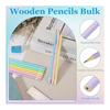 PATIKIL 24 Pack Triangular Wooden Pencils, HB Graphite Pencils for Office, Engineering, Marking, Writing, Art, Painting Supplies, Purple, Smooth