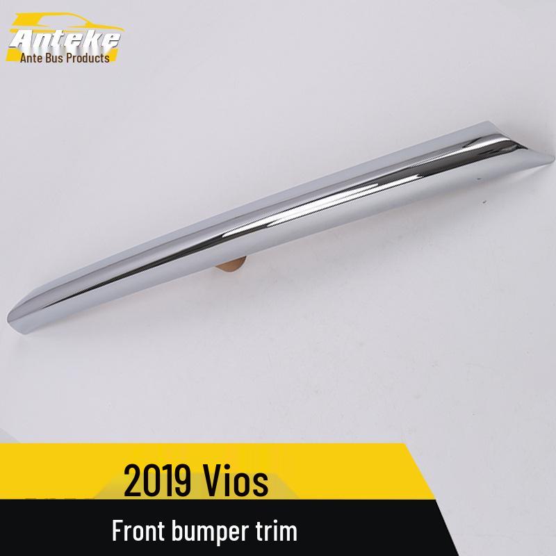 19 Vios Front Bumper Bright Strip and Lip Center Grille Trim for Scratch Protection and Stylish Modification