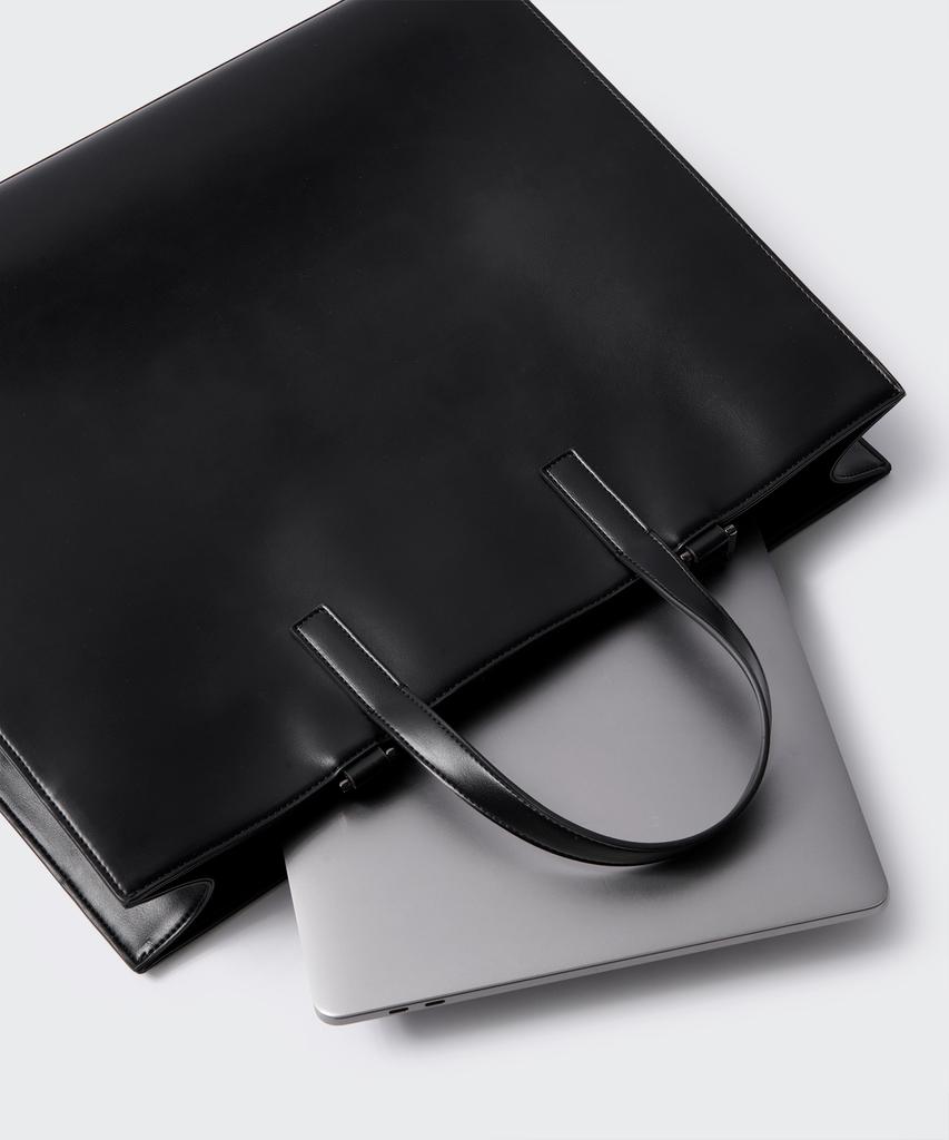Musinsa Standard Synthetic Leather Rectangle Shoulder Tote Bag_Large [Black]