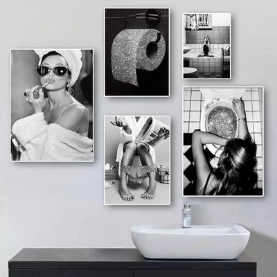 Modern Girl, Scandinavian Canvas, Art Posters and Prints, Black and White Paintings On Canvas On the Wall, Art Photos, Decoration Cuadro