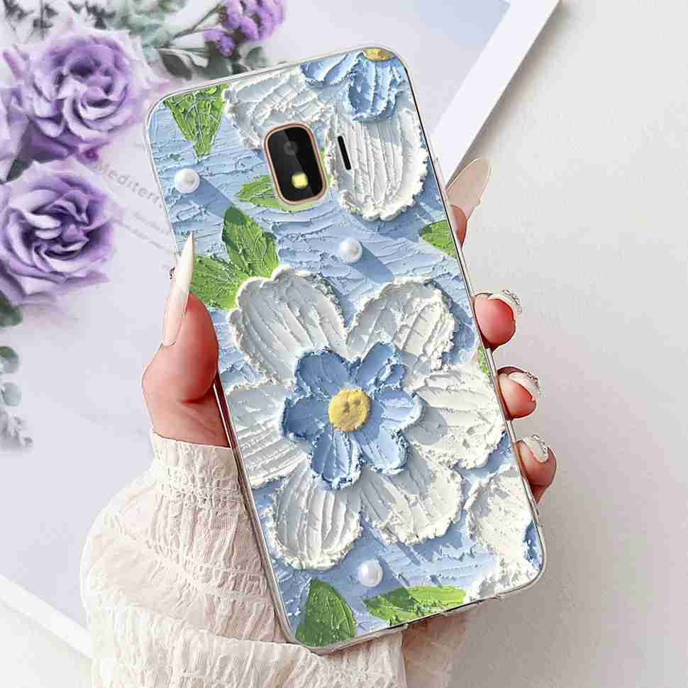 For Samsung Galaxy J2 Core 2018 Case Flower Dragon Soft Silicone TPU Back Cover For Samsung J2 Core J2 Pro 2018 Phone Cases Bags