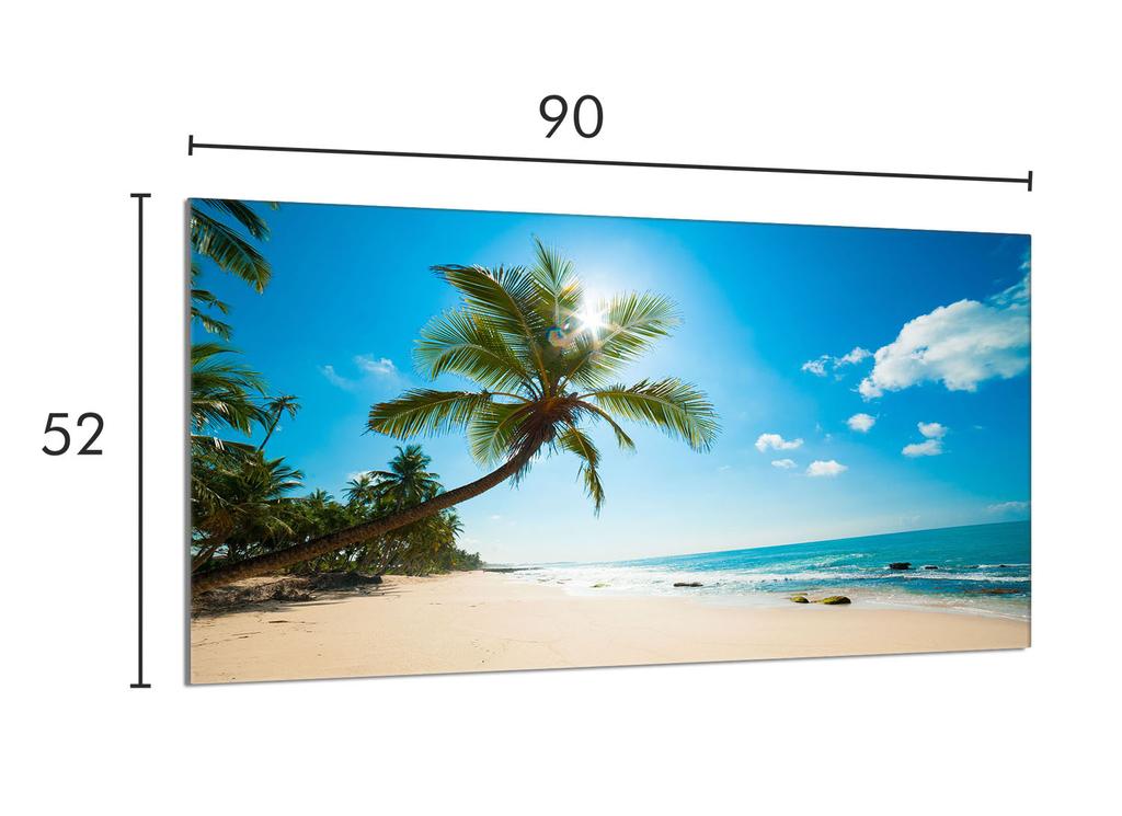 Szklana płyta ochronna na kuchenkę 90x52 Plaża