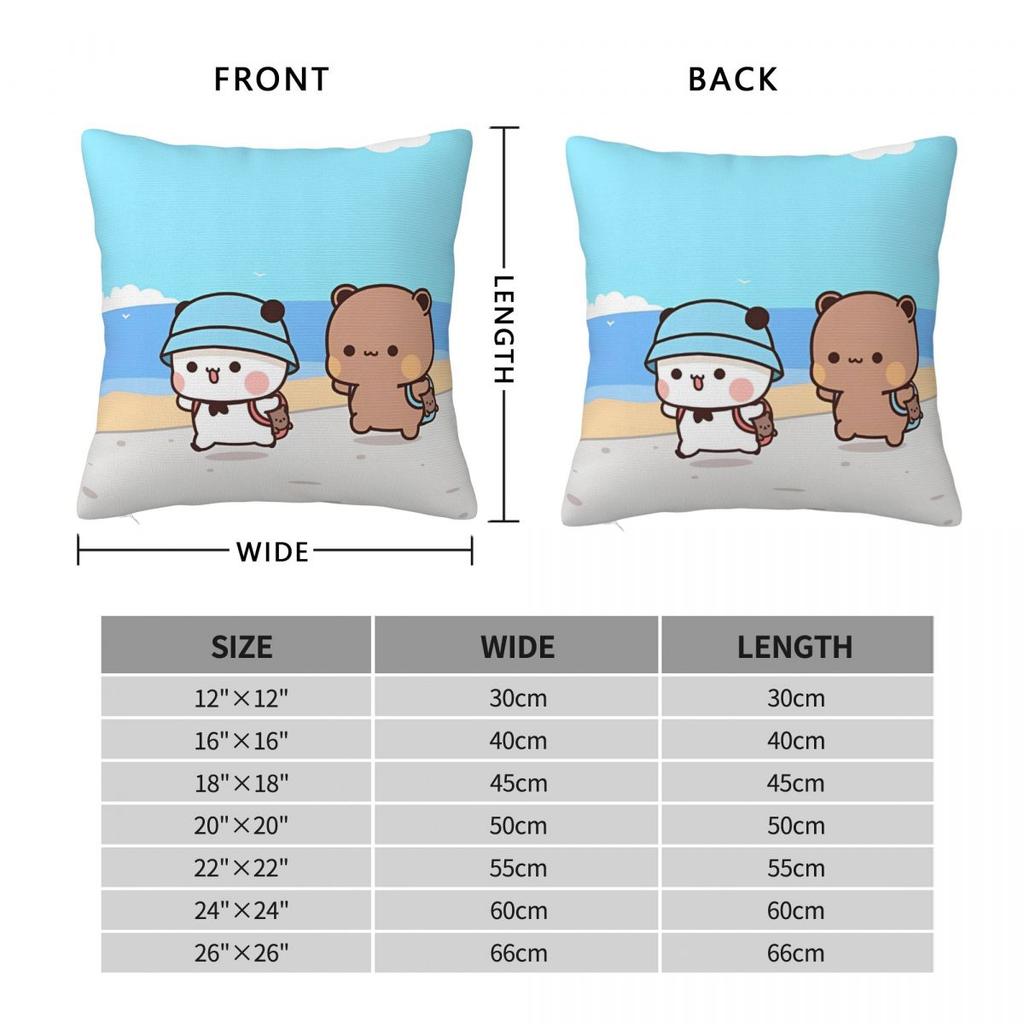 Cartoon Bubu Dudu Panda Bear Pillowcase Printed Polyester Cushion Cover Decorative Pillow Case Cover Bedroom Square 45*45Cm